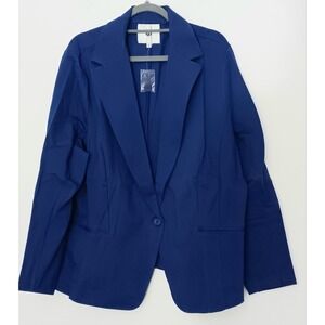 Betabrand Blazer Women's Size 3X Royal Blue Transcendent Button Career NEW